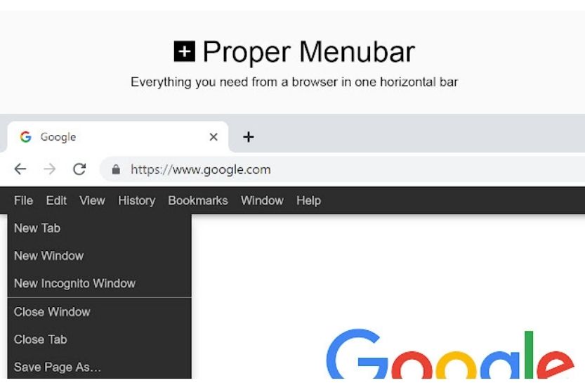 how to get menu bar in Chrome